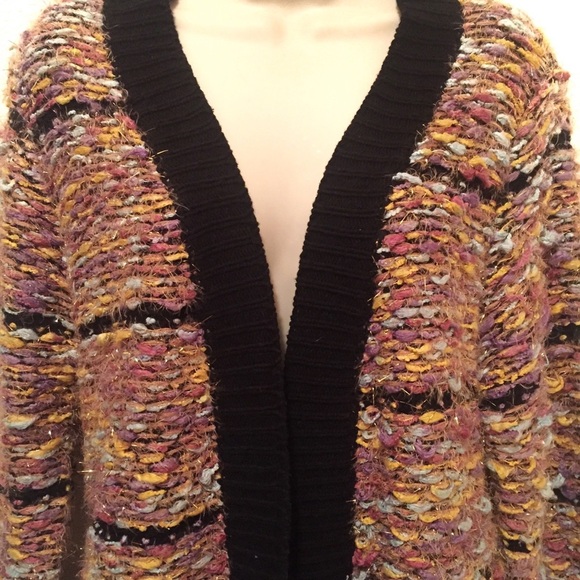 NWT Roseys Open Front Cardigan Sweater Chunky Knit Colorful Small/Medium Duster - Picture 4 of 11